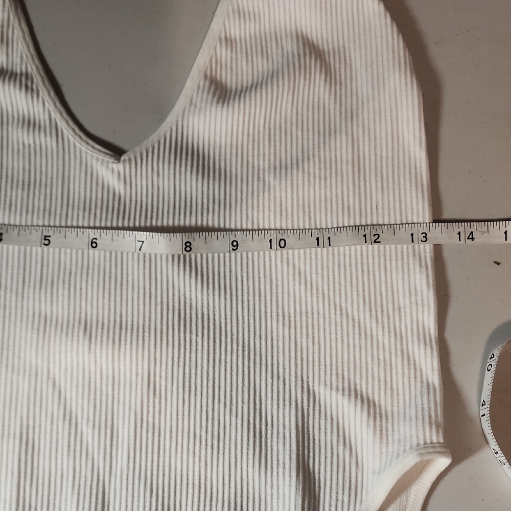 White Ribbed Bodysuit - Picture 2 of 6